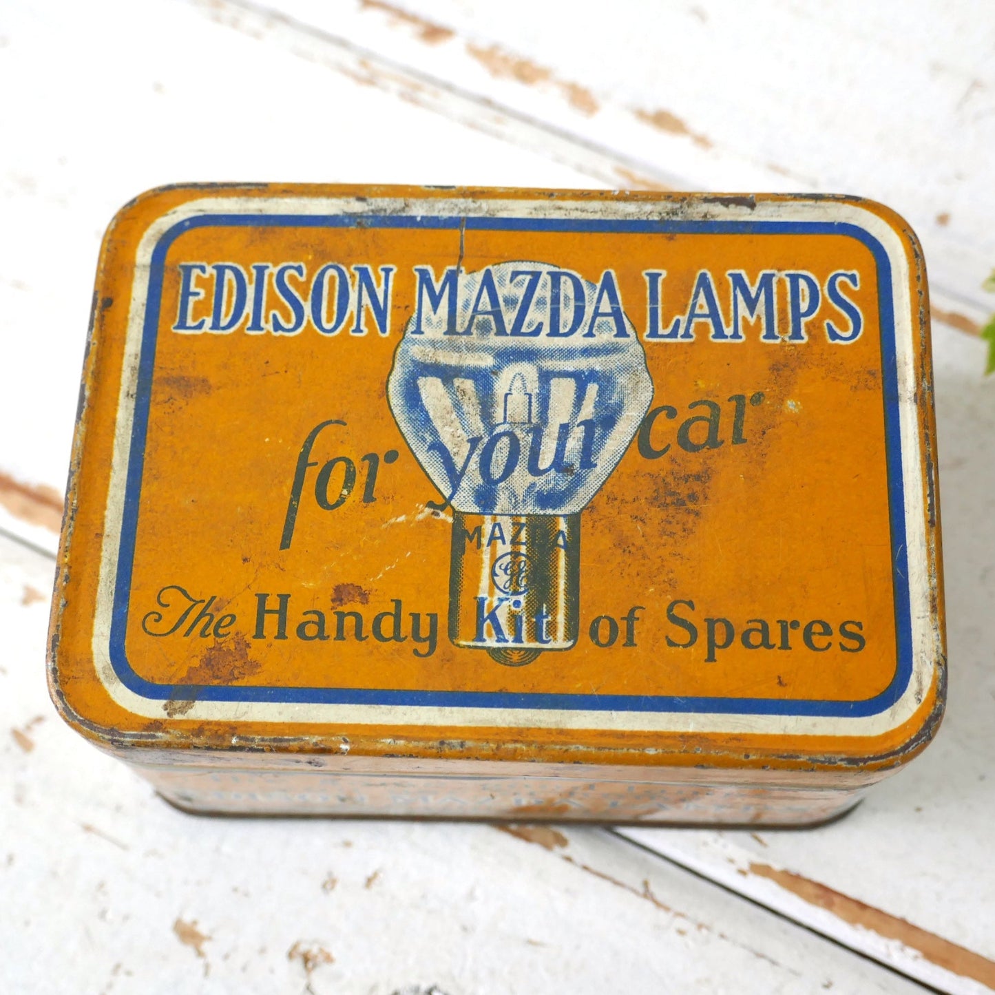 1930's EDISON MAZDA LAMPS マツダ ランプ GE社 予備パーツキット ティン製 ヴィンテージ ティン缶 ブリキ缶 USA