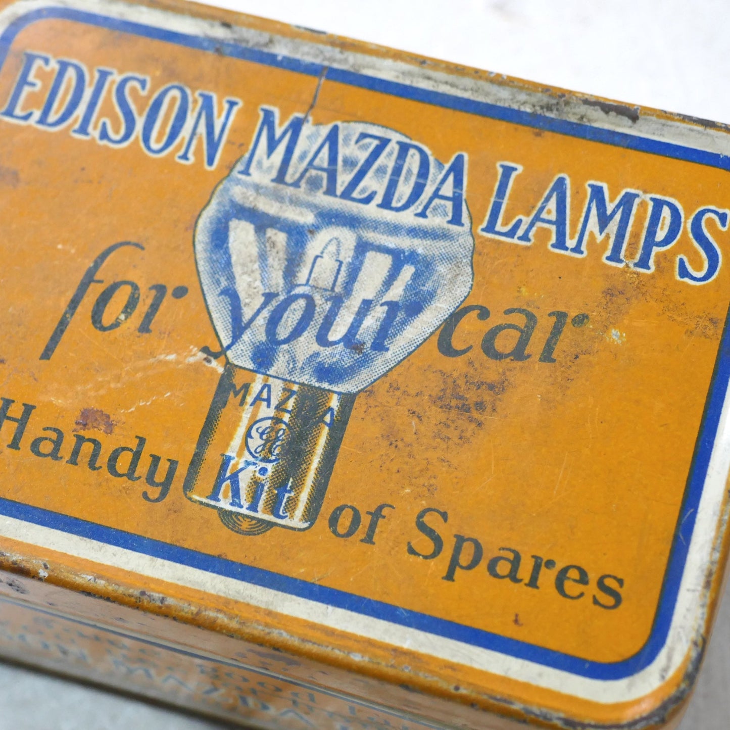 1930's EDISON MAZDA LAMPS マツダ ランプ GE社 予備パーツキット ティン製 ヴィンテージ ティン缶 ブリキ缶 USA