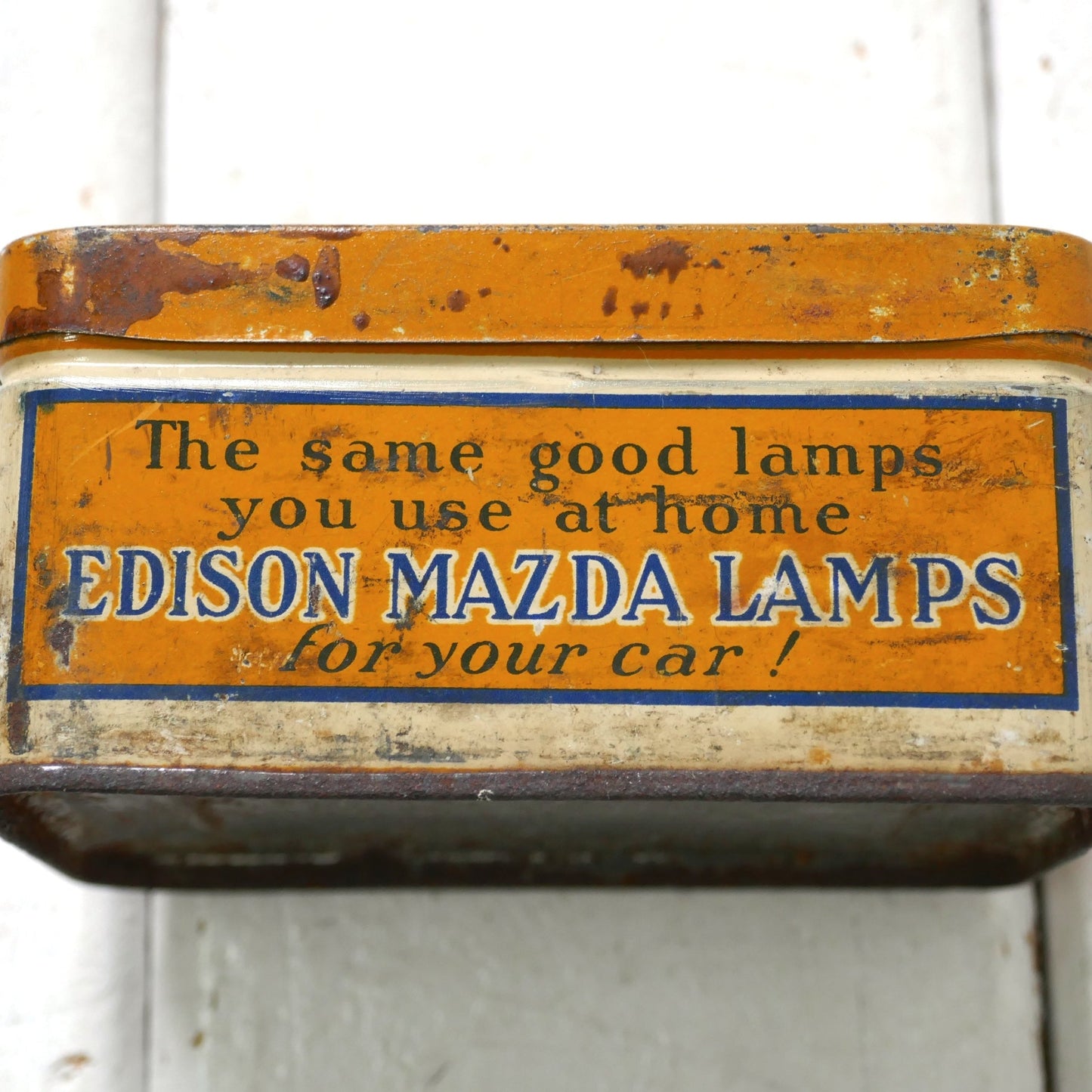 1930's EDISON MAZDA LAMPS マツダ ランプ GE社 予備パーツキット ティン製 ヴィンテージ ティン缶 ブリキ缶 USA