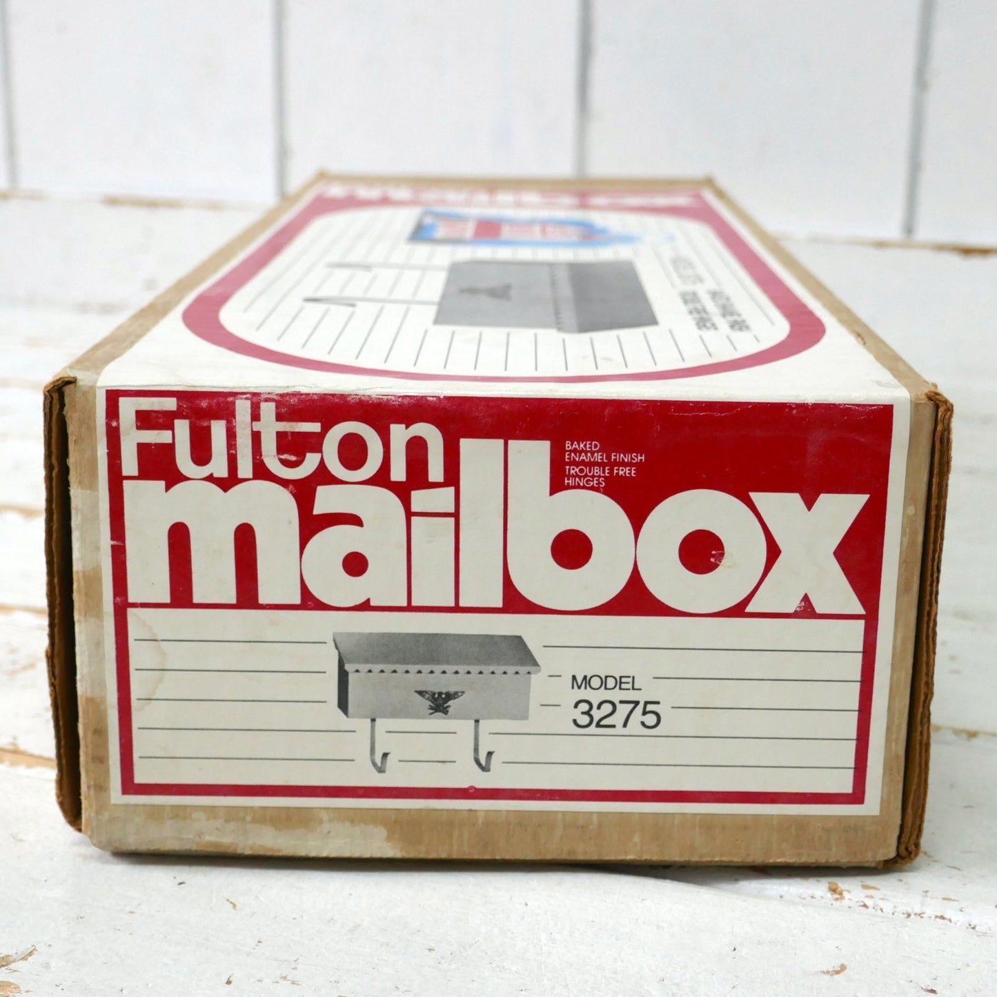 Fulton Model 3275 イーグルモチーフ 新聞受け付き メタル製 アイボリー デッドストック ヴィンテージ メールボックス 郵便受け ポスト USA