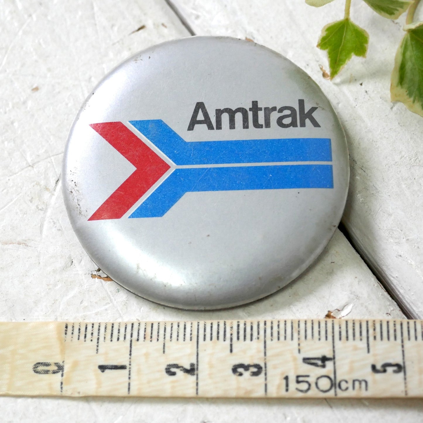 1971y~ Amtrak アムトラック 全米鉄道旅客輸送公社 アドバタイジング ヴィンテージ 缶バッジ USA