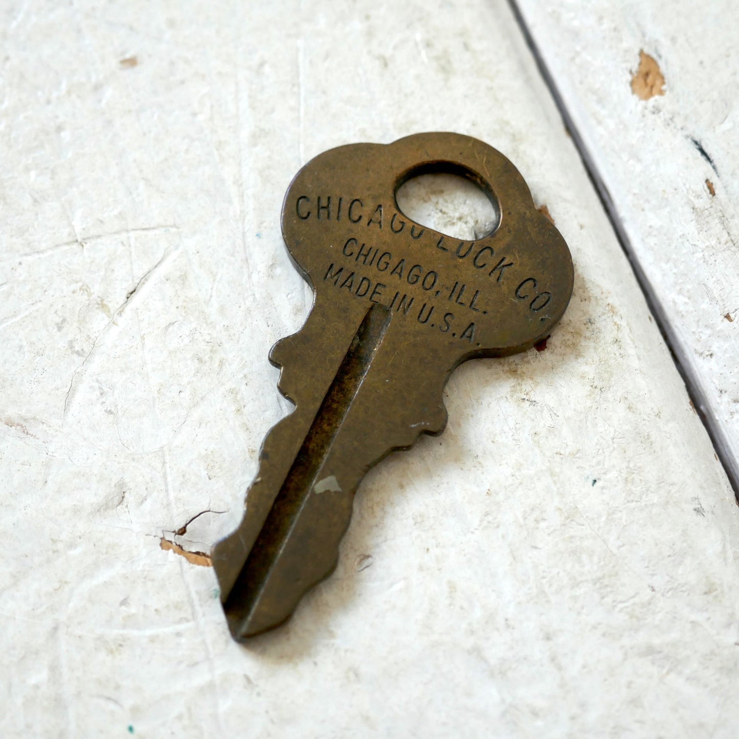 CHICAGO LOCK CO 真鍮製 ヴィンテージ OLD KEY 鍵 キー MADE IN USA　イリノイ州 シカゴ
