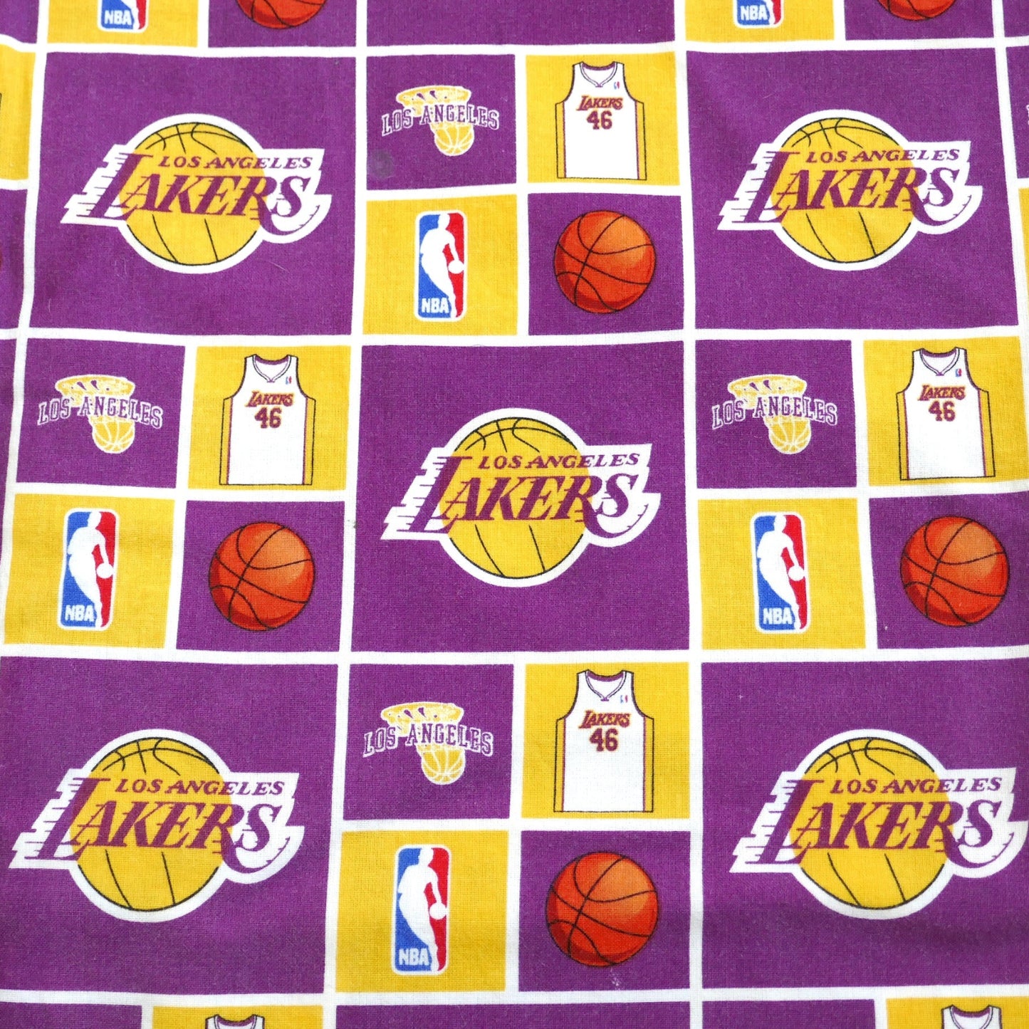 NBA Los Angeles Lakers レイカーズ バスケットボール 公式ライセンス品 USED フラットシーツ(1/2 ) USA