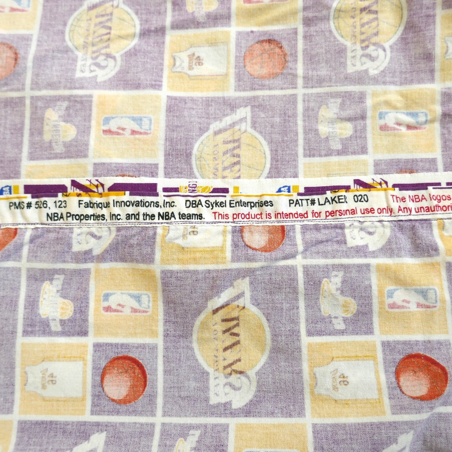 NBA Los Angeles Lakers レイカーズ バスケットボール 公式ライセンス品 USED フラットシーツ(1/2 ) USA