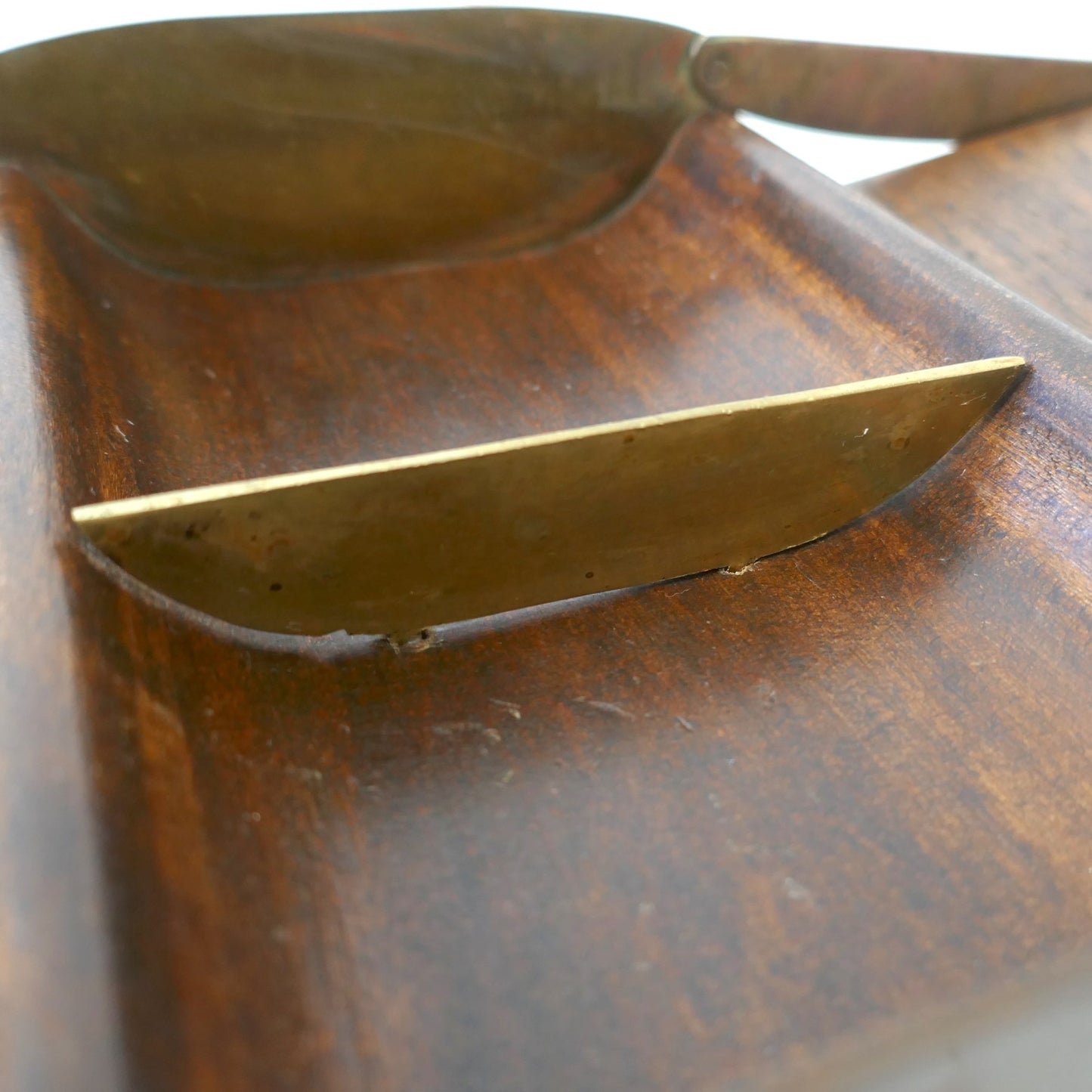 アールデコ Art Deco 1930's モダンデザイン Carl Auböck カール・オーボック 木製×真鍮 仕切り付き アンティーク シガレットケース 煙草ケース 小物入れ ジュエリーケース 宝石箱