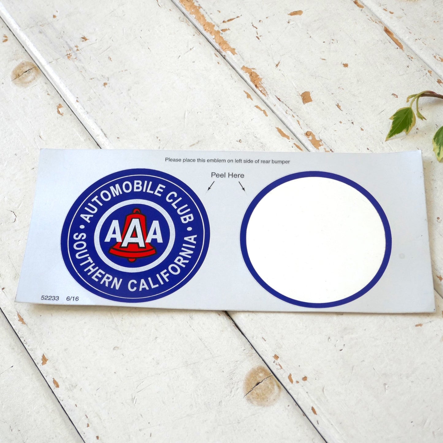 AAA トリプルエー AUTOMOBILE CLUB 南カリフォルニア 限定品 オリジナル　ステッカー 1枚 正規品 当時モノ デッドストック USA