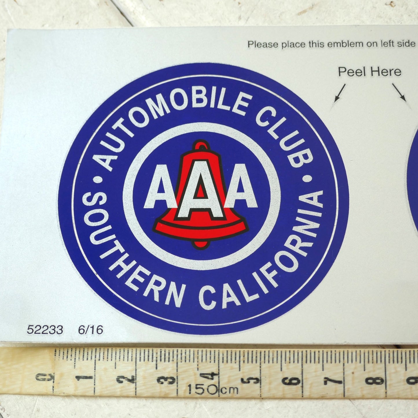 AAA トリプルエー AUTOMOBILE CLUB 南カリフォルニア 限定品 オリジナル　ステッカー 1枚 正規品 当時モノ デッドストック USA