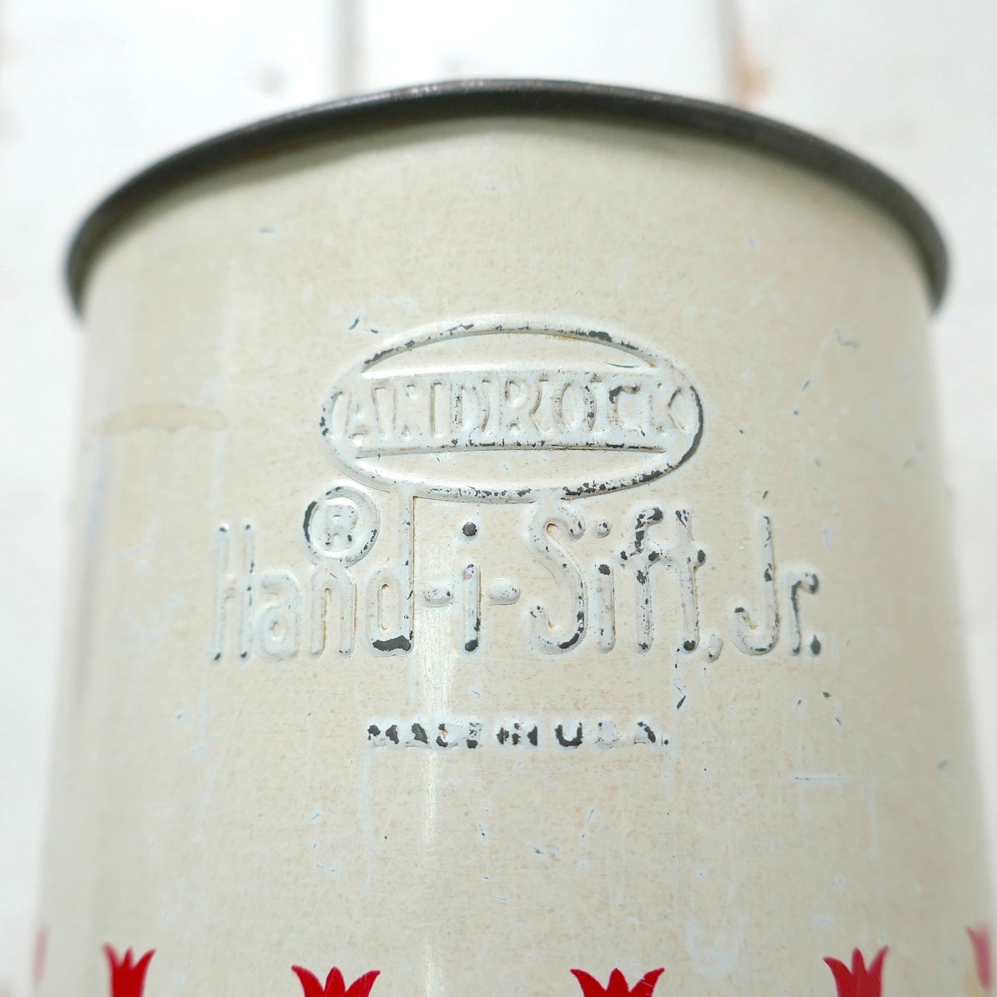 ANDROCK Hand-i-Sift Jr. ティン製 チューリップ レトロ 50's ヴィンテージ シフター 粉ふるい キッチン雑貨 USA