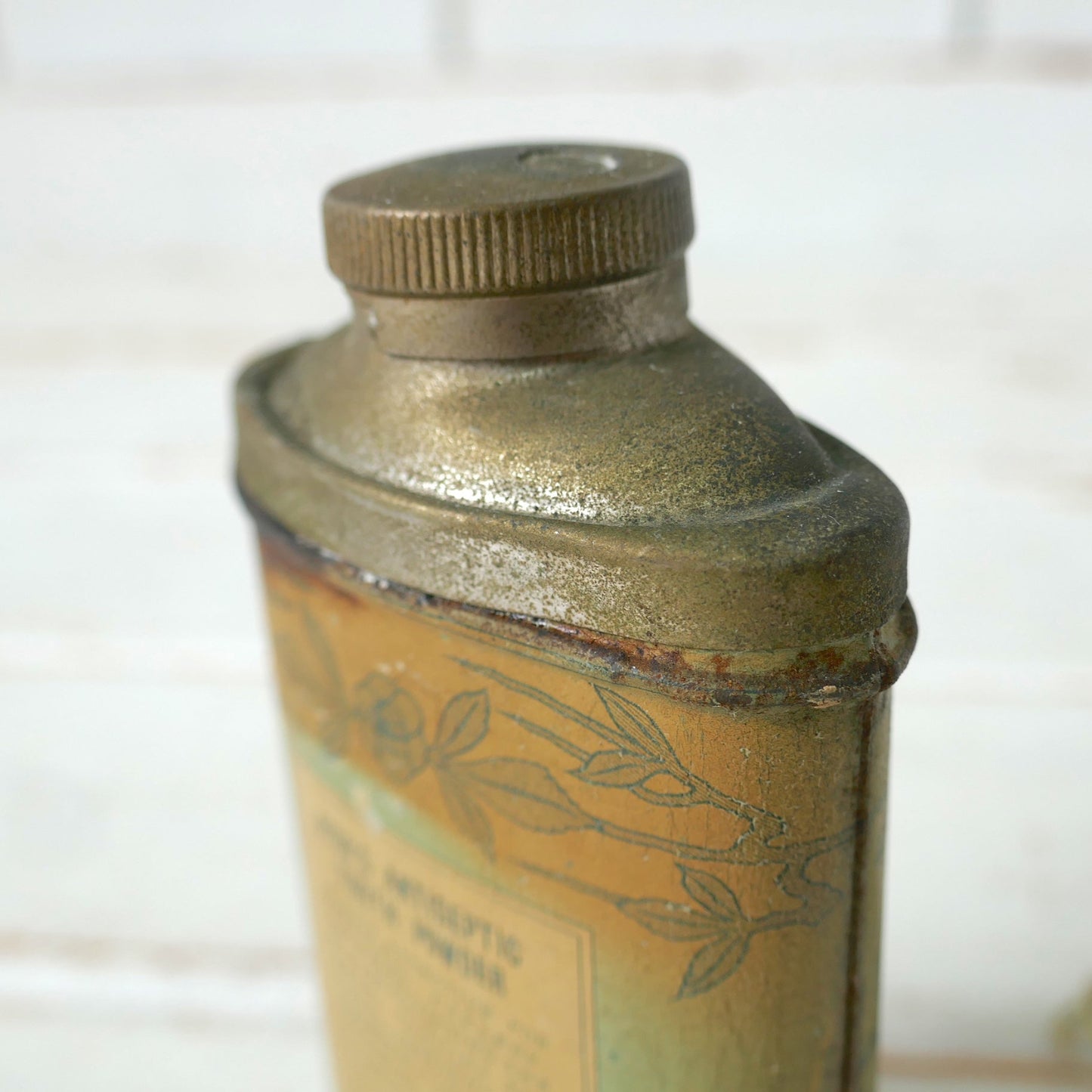 PISO'S Antiseptic Tooth Powder 歯磨き粉 アールヌーヴォー アンティーク パウダー缶 ティン缶 USA