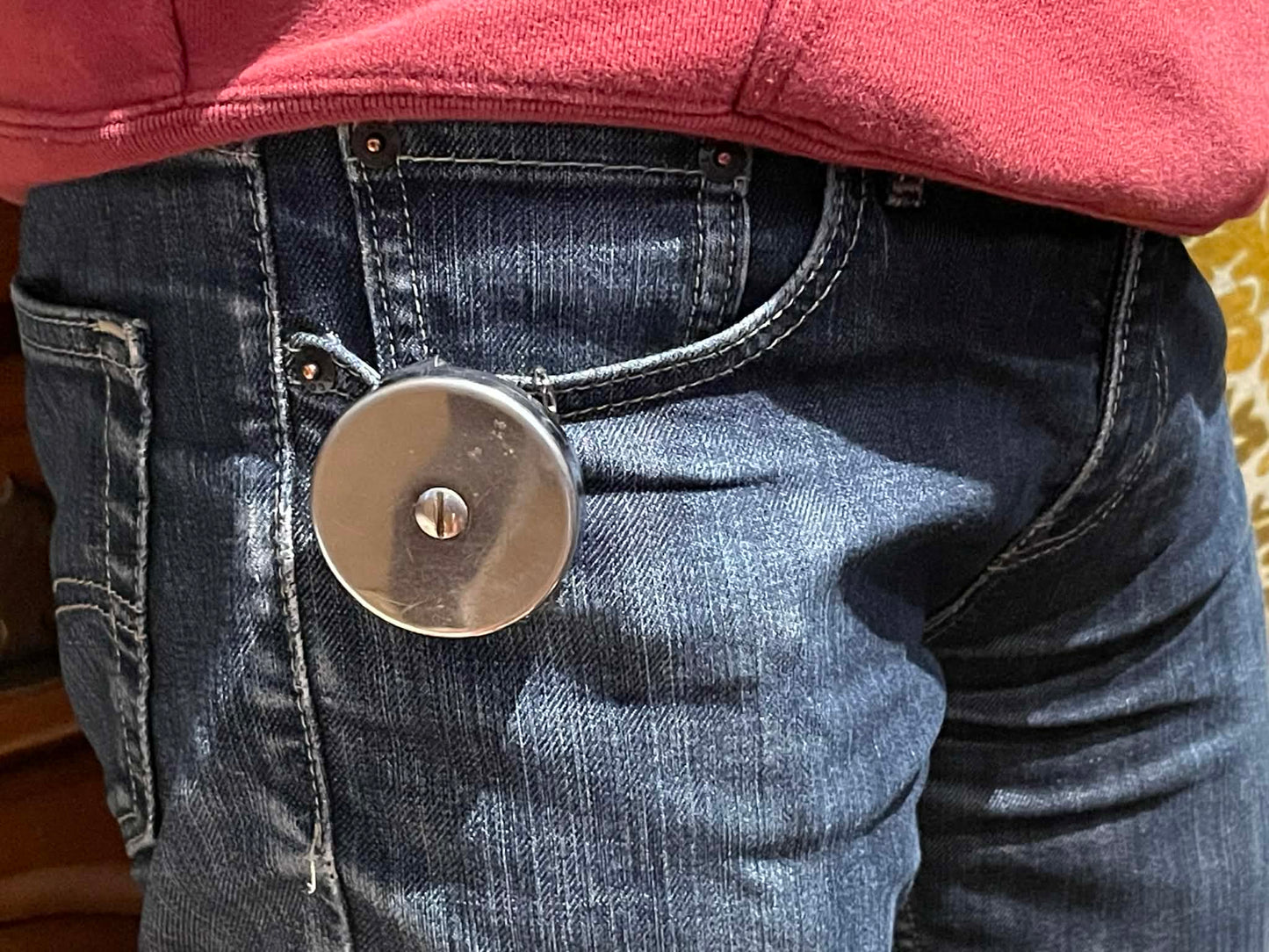 Key Bak West Coast Chain 鍵2付き メタル製 クリップ式 ヴィンテージ キーリール  キーチェーン 50㎝ USA