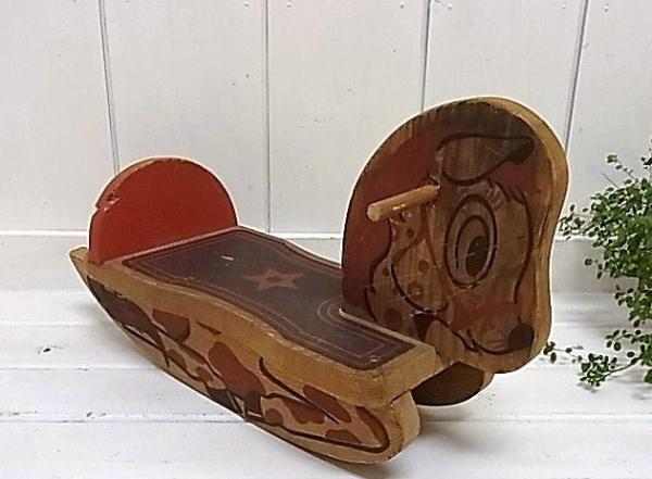 子供用　木製・アンティーク・木馬/ロッキングホース/おもちゃ　USA