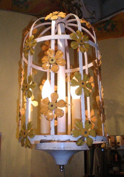 1960's  鳥籠 デイジー フラワー レトロ カラフル&ポップ ヴィンテージ フラワーランプ 照明 ミッドセンチュリー
