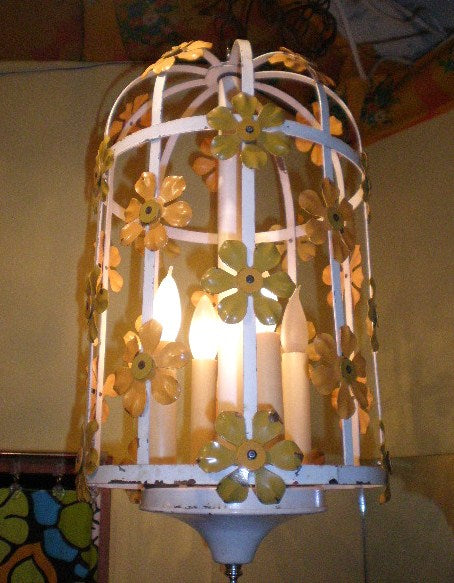 1960's  鳥籠 デイジー フラワー レトロ カラフル&ポップ ヴィンテージ フラワーランプ 照明 ミッドセンチュリー