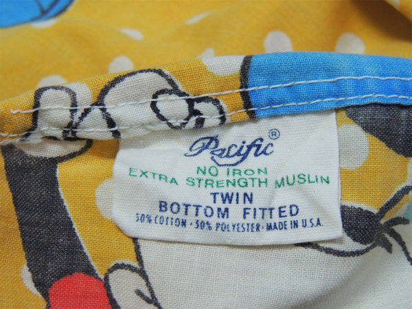 【ミッキー&フレンズ】水玉×ディズニーワールド柄・ヴィンテージ・ユーズドシーツ(ボックスタイプ)