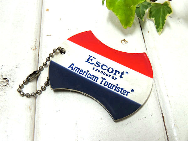 【アメリカン・ツーリスターESCORT】ヴィンテージ・トリコロール・ネームタグ・ボールチェーン付き