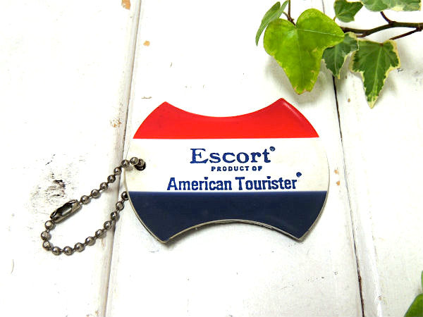 【アメリカン・ツーリスターESCORT】ヴィンテージ・トリコロール・ネームタグ・ボールチェーン付き