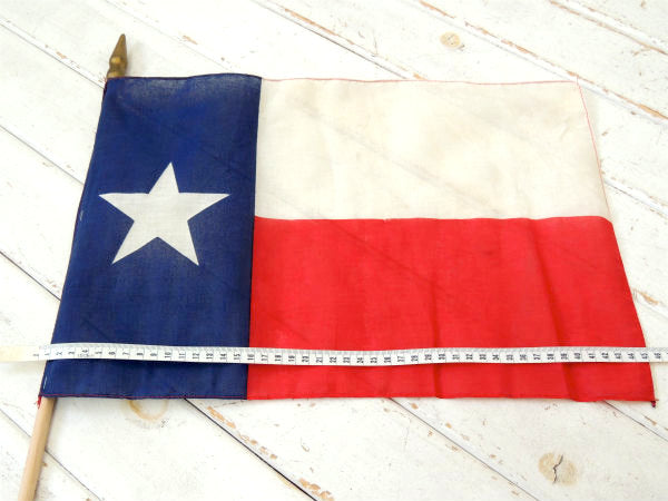 1★・テキサス・州旗 1836〜1845年・ヴィンテージ・星条旗・フラッグ・旗・木製ポール