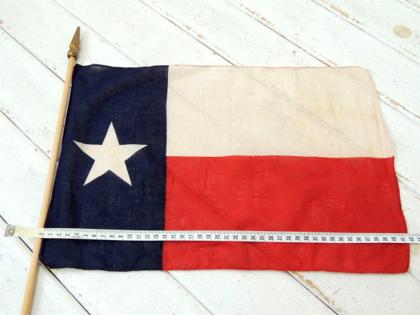 【1星・テキサス・州旗】1836〜1845年・ヴィンテージ・星条旗・フラッグ・旗・木製ポール