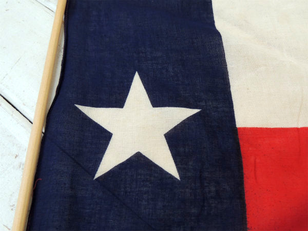 【1星・テキサス・州旗】1836〜1845年・ヴィンテージ・星条旗・フラッグ・旗・木製ポール