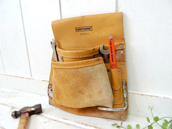 【CRAFTSMAN】クラフトマン・レザー製・8ポケット・ツールポーチ/DIY/工具エプロン/腰袋