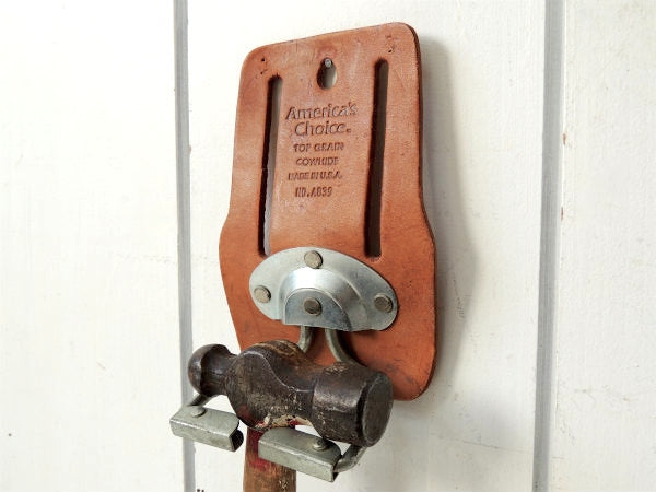 【America's Choice】レザー製・ヴィンテージ・ハンマーホルダー/ツールホルダー/DIY