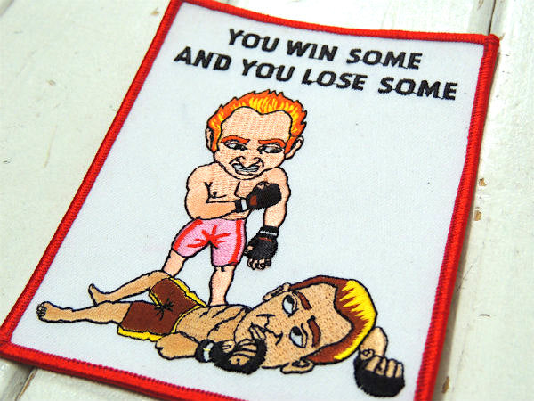 【ボクシング】メッセージ付き・ヴィンテージ・刺繍ワッペン デッドストック・アメリカンジョーク