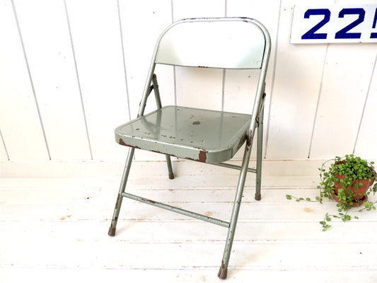 【KRUEGER】USA②メタル製・ヴィンテージ・子供イス/フォールディングチェア/折り畳みイス