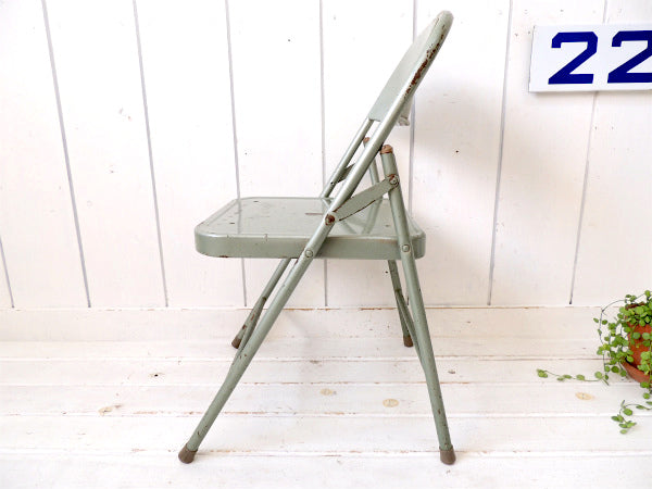 【KRUEGER】USA②メタル製・ヴィンテージ・子供イス/フォールディングチェア/折り畳みイス
