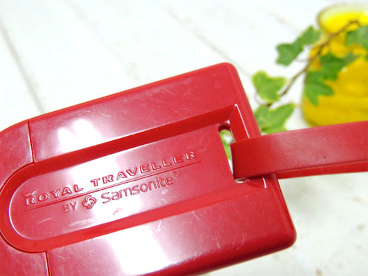 【ROYAL TRAVELLER・サムソナイト】ヴィンテージ・レッドカラー・ネームタグ