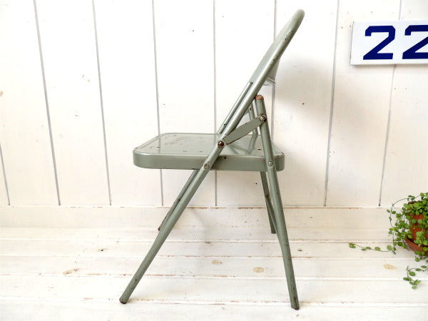 【KRUEGER】USA!メタル製・ヴィンテージ・子供イス/フォールディングチェア/折り畳みイス