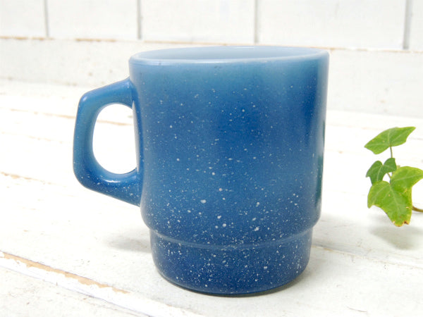【Fire King】ファイヤーキング・ブルー・グラニット・マグカップ/スタッキングマグ/食器