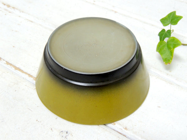 【Fire King】ファイヤーキング・カーキグリーン×ブラック色・サラダボウル/ヴィンテージ食器②