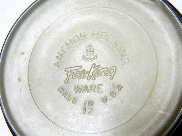 【Fire King】ファイヤーキング・カーキグリーン×ブラック色・サラダボウル/ヴィンテージ食器②