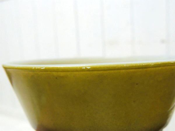 【Fire King】ファイヤーキング・カーキグリーン×ブラック色・サラダボウル/ヴィンテージ食器②