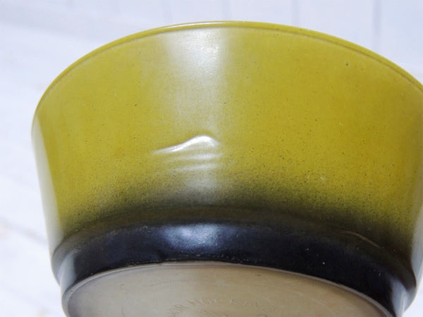 【Fire King】ファイヤーキング・カーキグリーン×ブラック色・サラダボウル/ヴィンテージ食器②