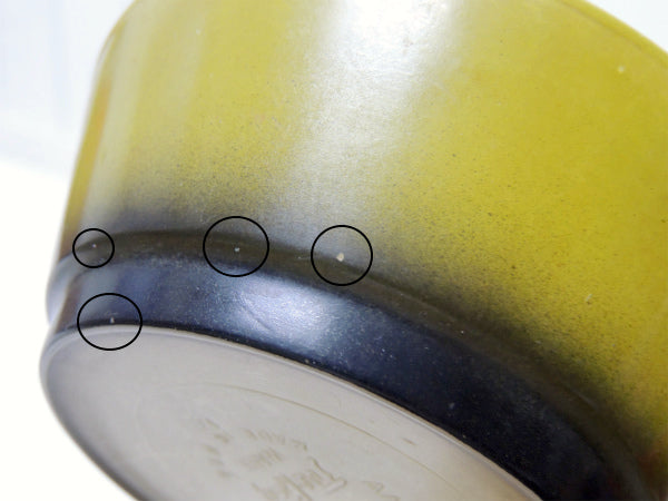 【Fire King】ファイヤーキング・カーキグリーン×ブラック色・サラダボウル/ヴィンテージ食器②