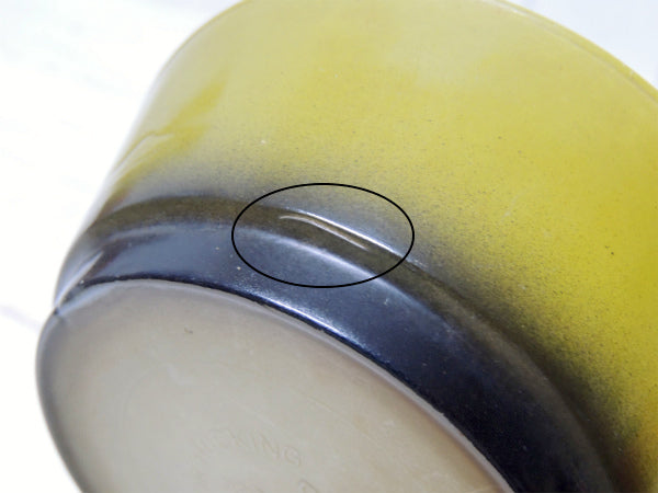 【Fire King】ファイヤーキング・カーキグリーン×ブラック色・サラダボウル/ヴィンテージ食器②