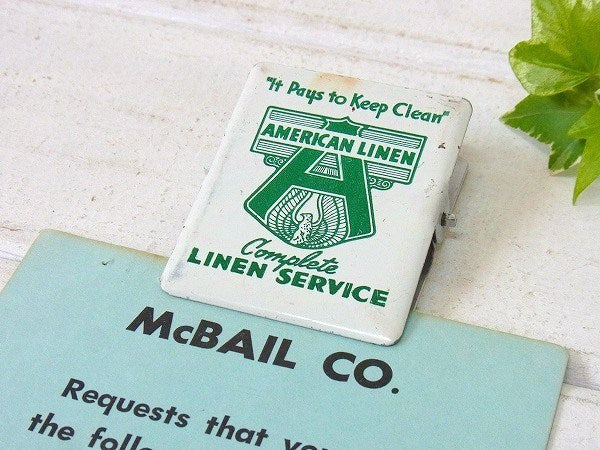 【AMERICAN LINEN】スチール製・ノベルティ・ヴィンテージ・クリップ/ペーパークリップ