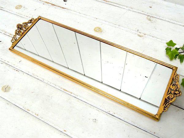 Stylebuilt  装飾・ゴールド・ビンテージ・ミラートレイ 鏡 アクセサリー US 店内装飾