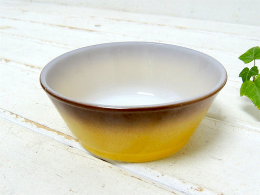 【Fire King】ファイヤーキング・マスタード色×ブラウン色・サラダボウル/ヴィンテージ食器