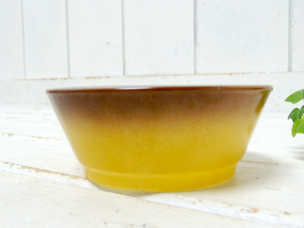 【Fire King】ファイヤーキング・マスタード色×ブラウン色・サラダボウル/ヴィンテージ食器