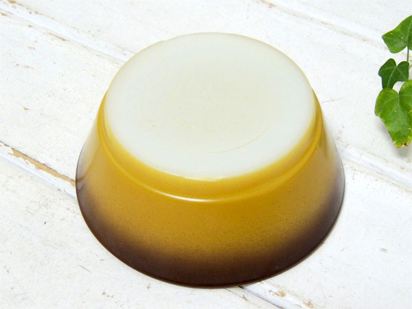 【Fire King】ファイヤーキング・マスタード色×ブラウン色・サラダボウル/ヴィンテージ食器