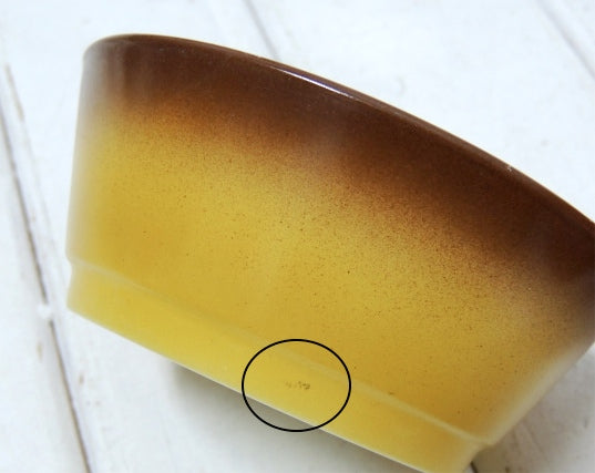 【Fire King】ファイヤーキング・マスタード色×ブラウン色・サラダボウル/ヴィンテージ食器