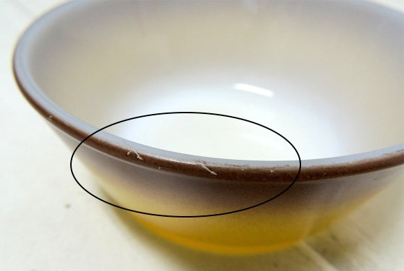 【Fire King】ファイヤーキング・マスタード色×ブラウン色・サラダボウル/ヴィンテージ食器