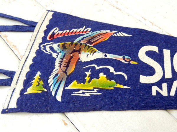 カナダ・SIOUX NARROWS ONTARIO アメリカンビンテージ・ペナント・旗・店内装飾