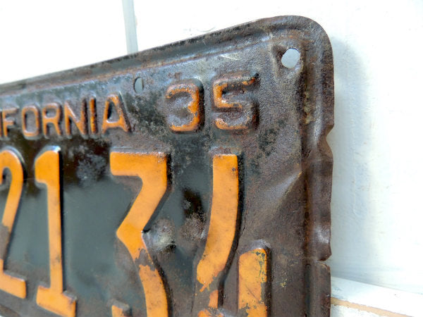 カリフォルニア州・1935年・ヴィンテージ・ナンバープレート/カーライセンスプレート/USA
