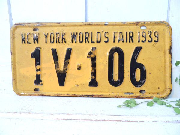 NEW YORK WORLD'S FAIR 1939's・ニューヨーク・ビンテージ・ナンバープレート