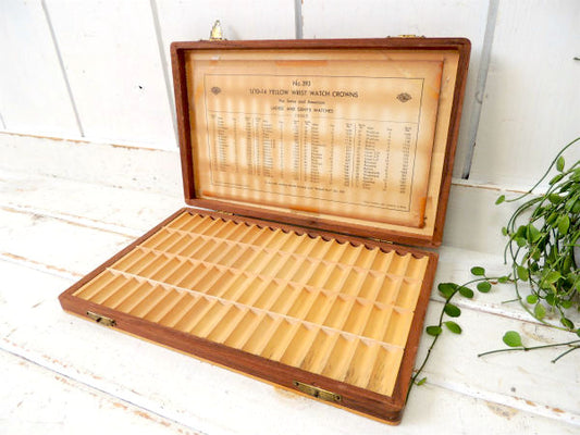 NEWALL 72仕切りウォルサム グリュエン ロンジン ハミルトン ブローバ アンティーク ウォッチ 時計 パーツ&部品ケース 木箱