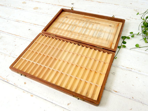 NEWALL 72仕切りウォルサム グリュエン ロンジン ハミルトン ブローバ アンティーク ウォッチ 時計 パーツ&部品ケース 木箱