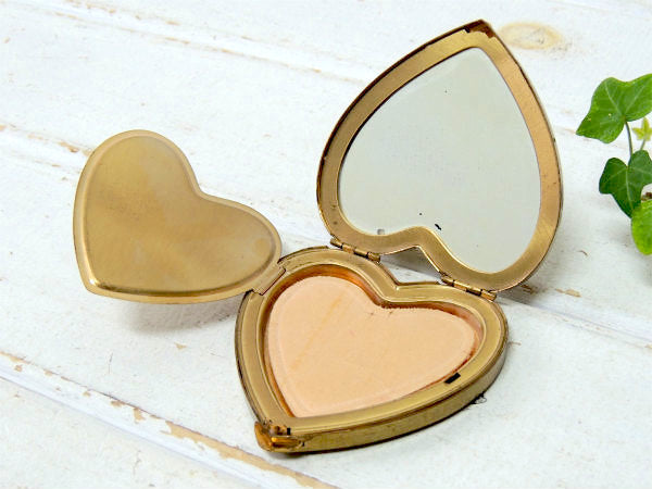 US NAVY アメリカ海軍・真鍮製・ハート型・アンティーク・ミリタリー・コンパクトミラー 鏡